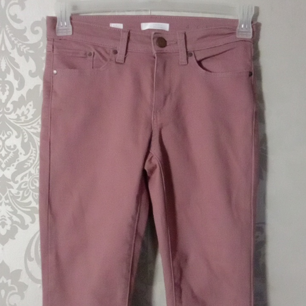 LC Lauren Conrad Pink Cuffed Skinny Jeans